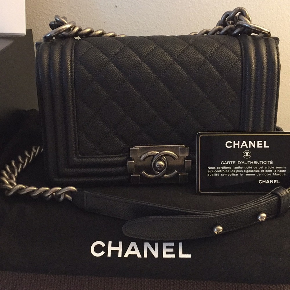 Authentic Chanel Le Boy Quilted Bag